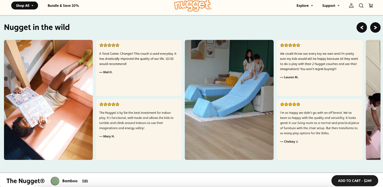 Social proof is also displayed on the product page.