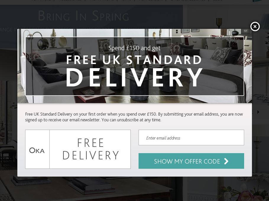 Shopping cart abandonment popup offering free shipping