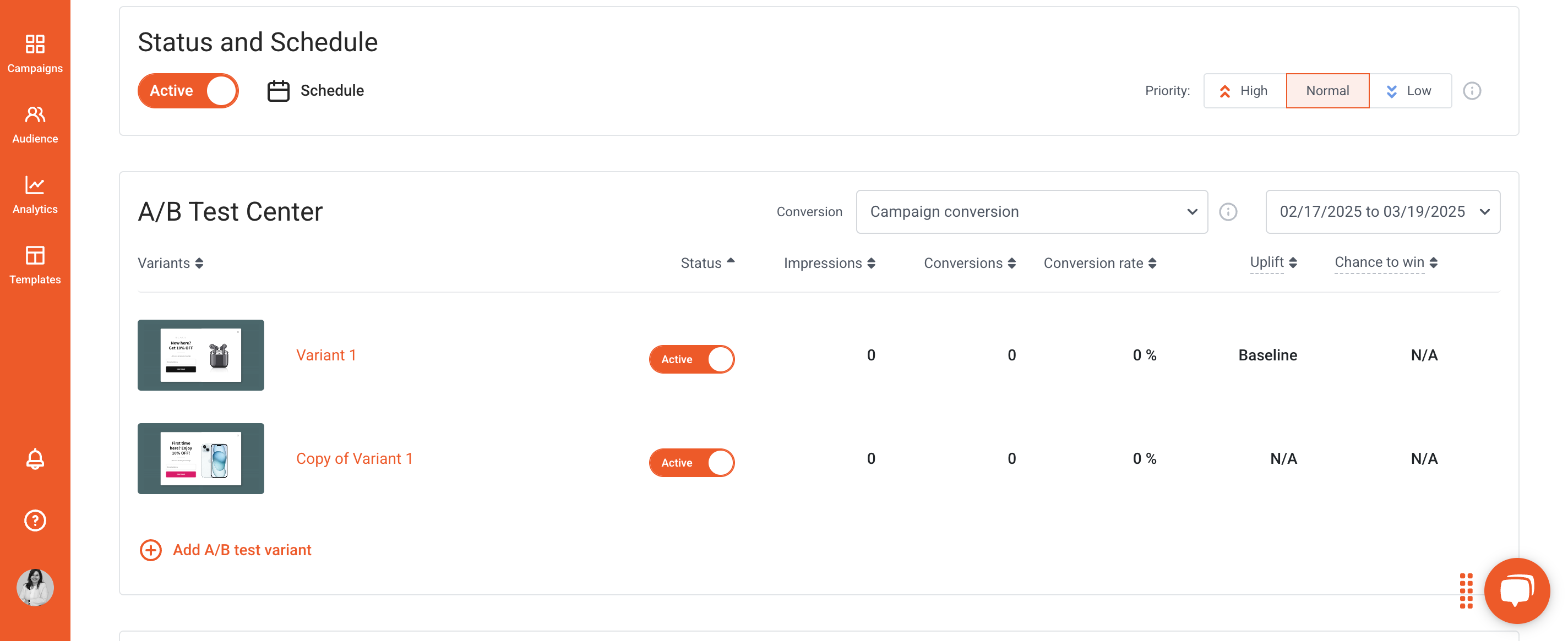 A/B test your popups