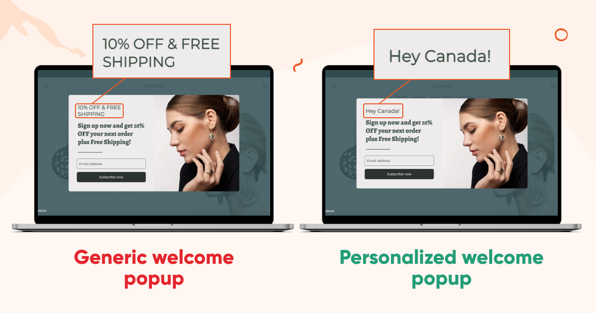 Create personalized email capture popups