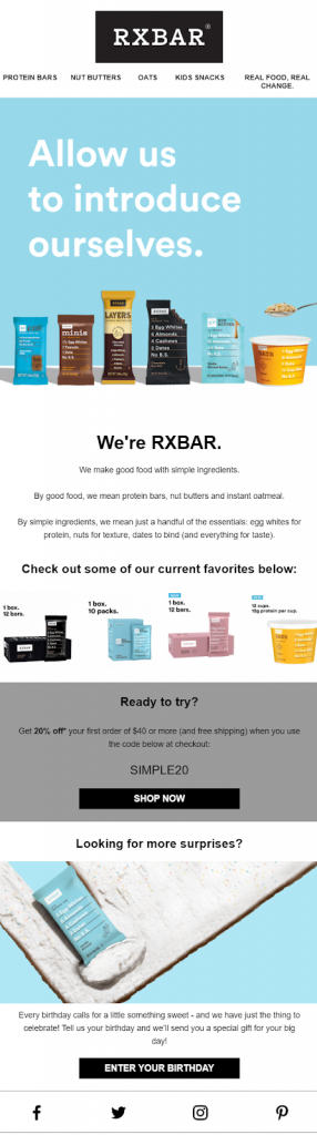 RXBAR email marketing strategy