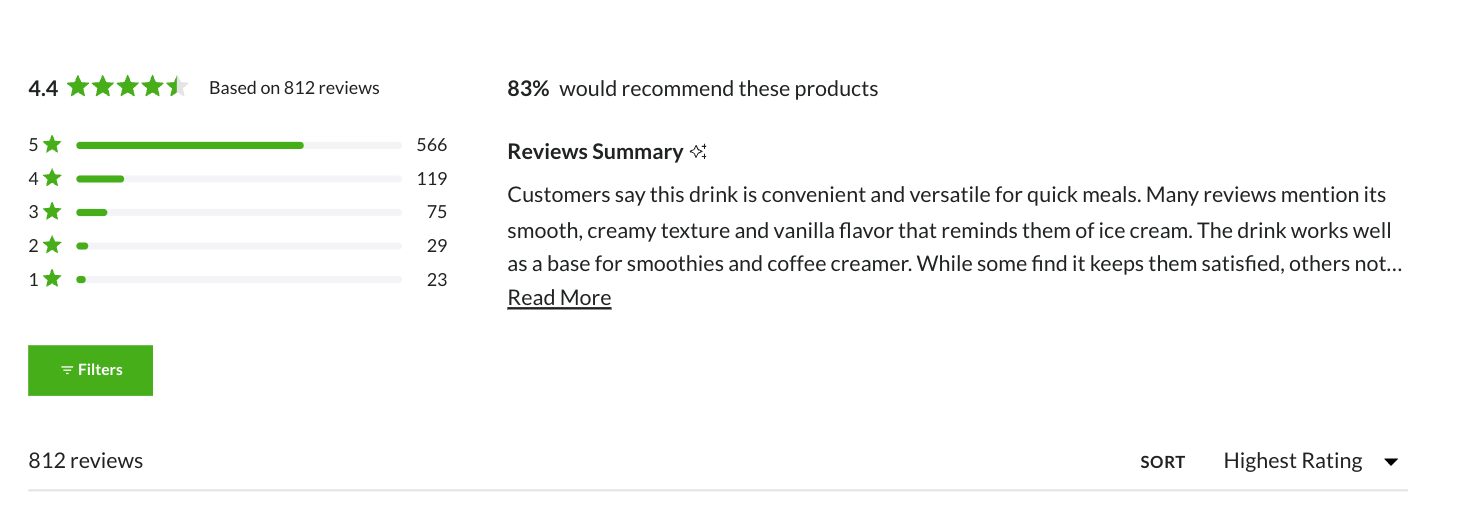 Reviews on Soylent's product page