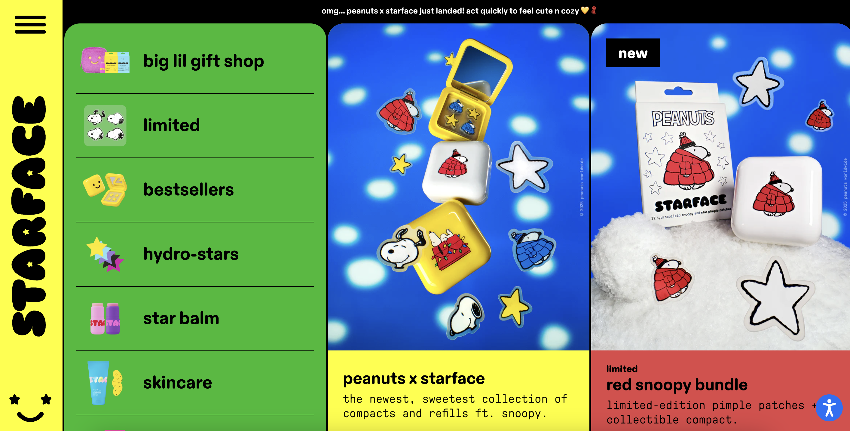 Starface website feels like a trendy feed