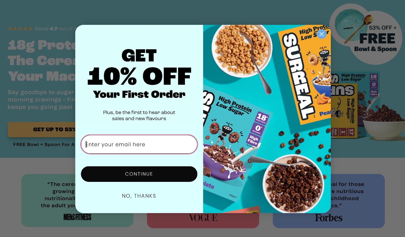 First page of Surreal popup