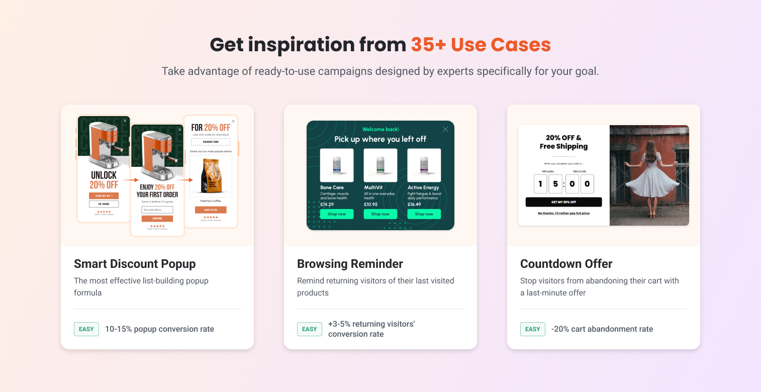 OptiMonk use cases