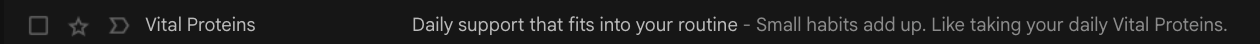 Vital Protein email subject line