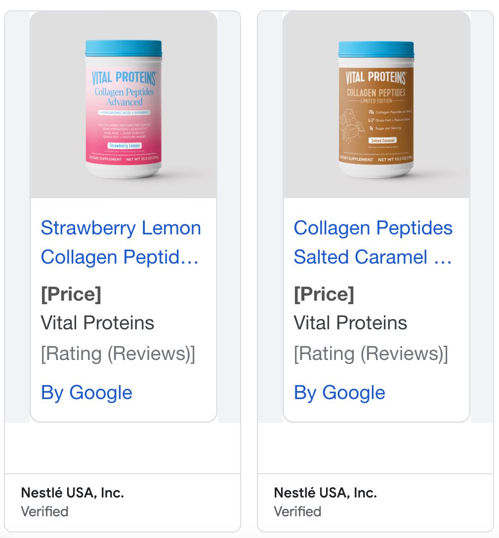 Vital Protein Google ads
