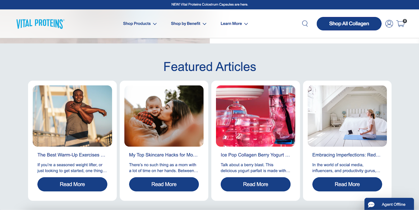 Vital Protein has a blog with multiple content