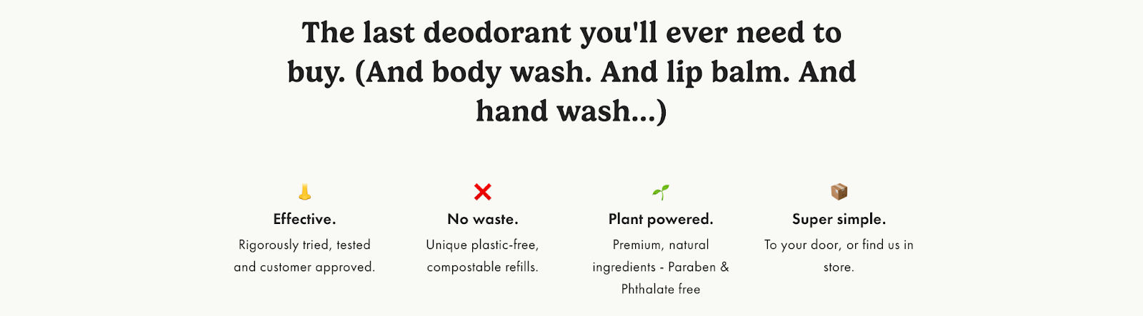 Wild deodorant's eco-friendly message