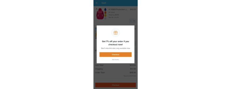 Wish prevents cart abandonment with a special offer