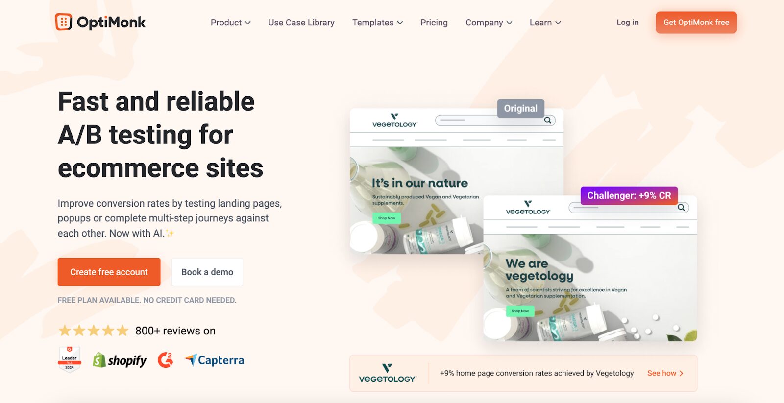 As Google Optimize is no longer an option, OptiMonk takes a lead in A/B testing.