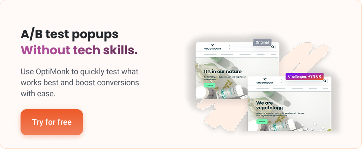 A/B testing banner