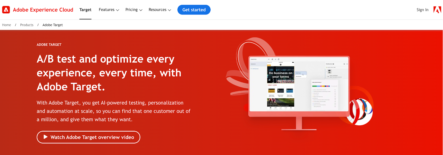 Adobe Target A/B testing tools