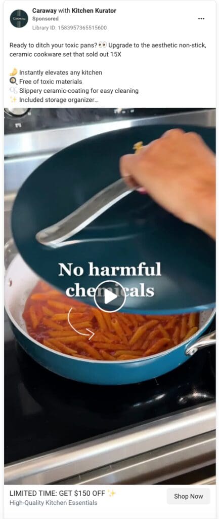 Caraway Facebook ad