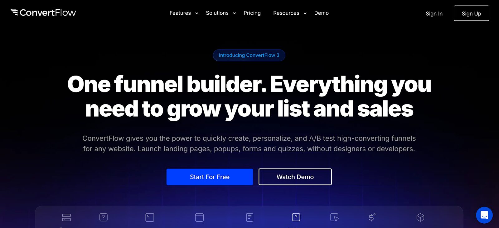 ConvertFlow allows users to create popups and landing pages with advanced features like personalization, optimizing user engagement and website conversions.