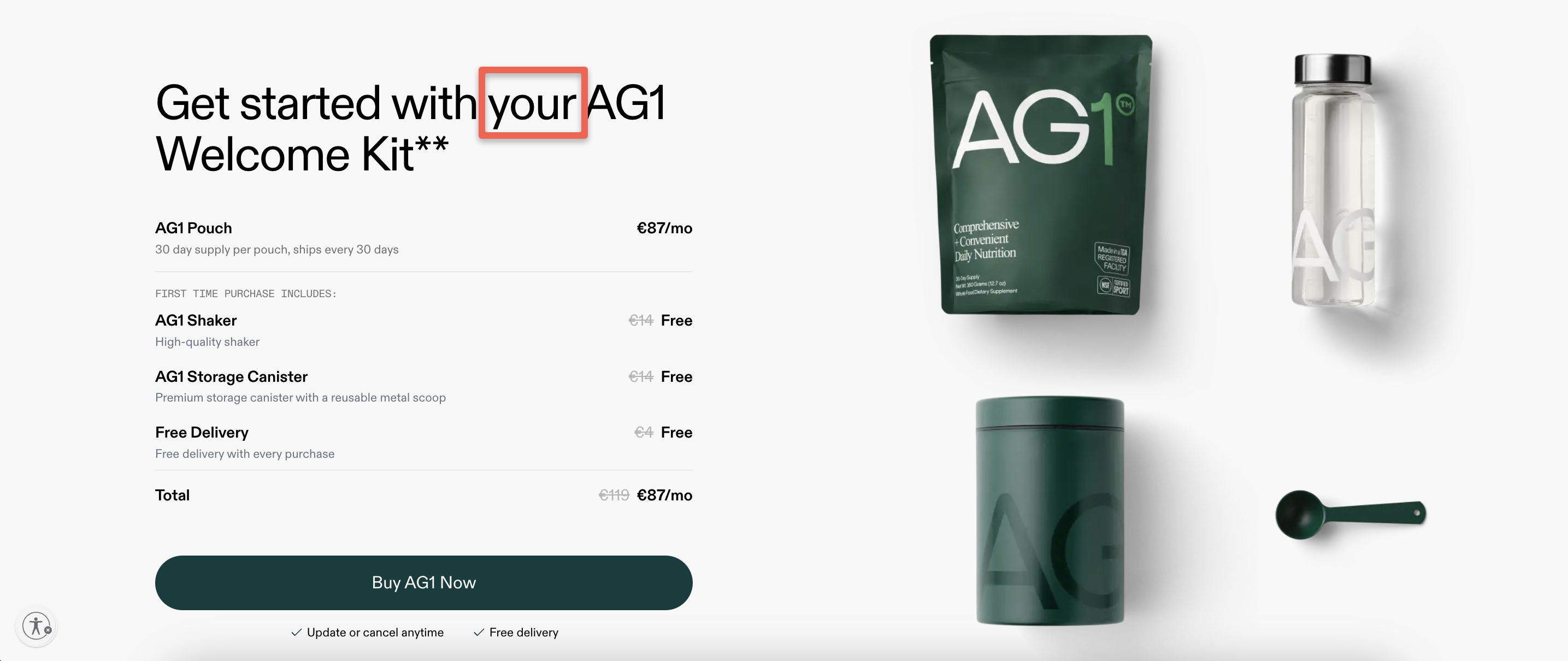 AG1 personal headline