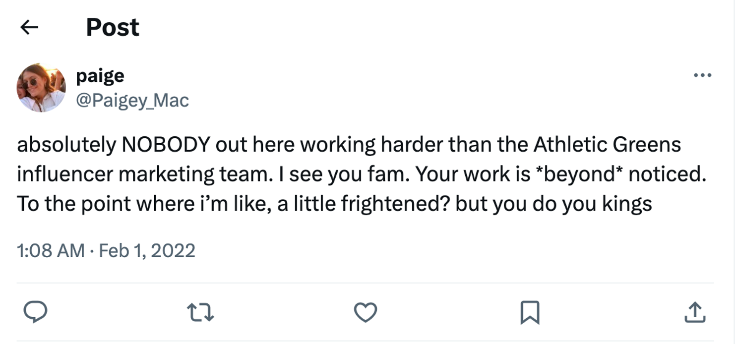 Tweet about AG1