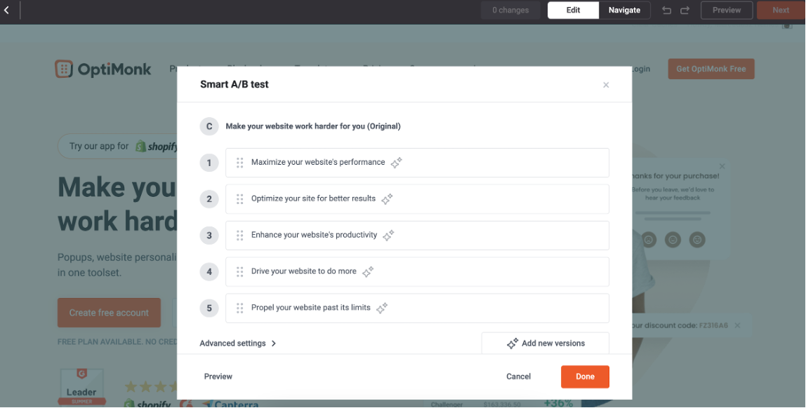 Artificial intelligence create variations that fits to your target audience.