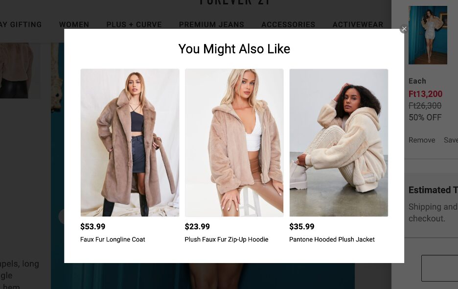 Forever 21 improve customer satisfaction with AI product recommendation with collected customer data