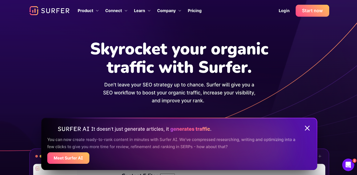 Surfer SEO is the best ai powered SEO audit tool