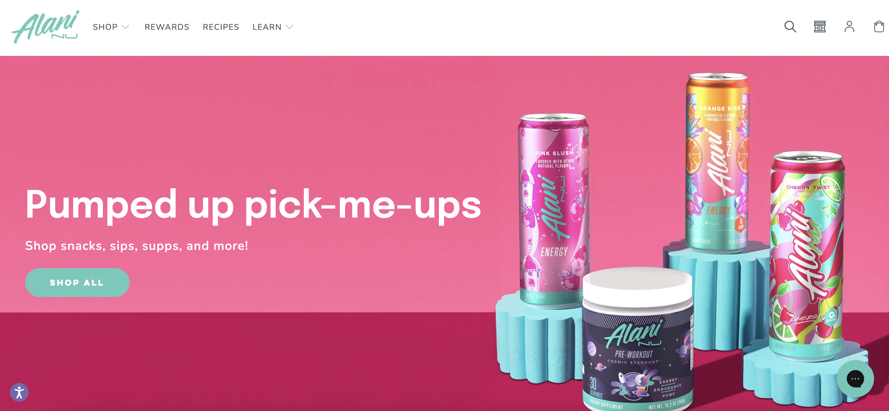Alani Nu Shopify store