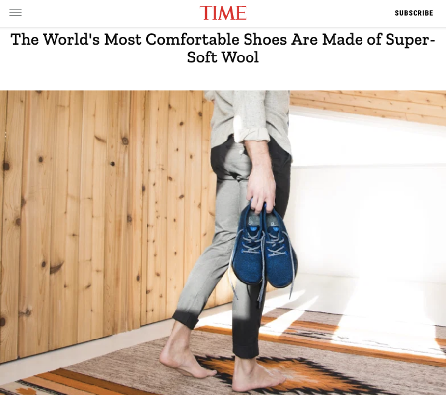 Allbirds’ PR campaign, Time magazine