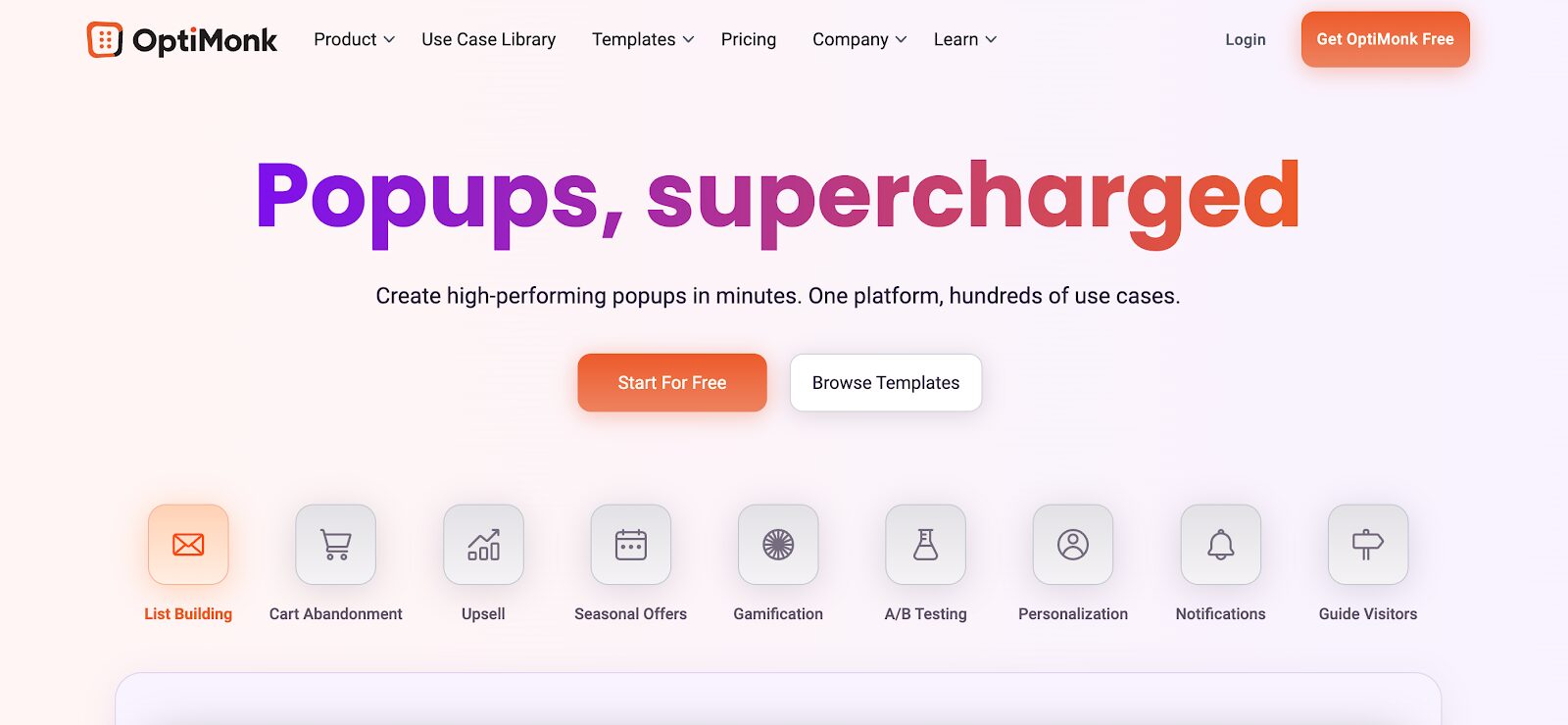 OptiMonk helps e commerce brands to create visually appealing pop ups.