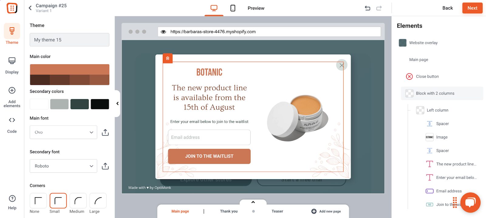 Engage visitors with your own designed popups