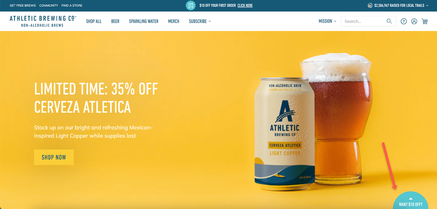 Athletic Brewing email list building