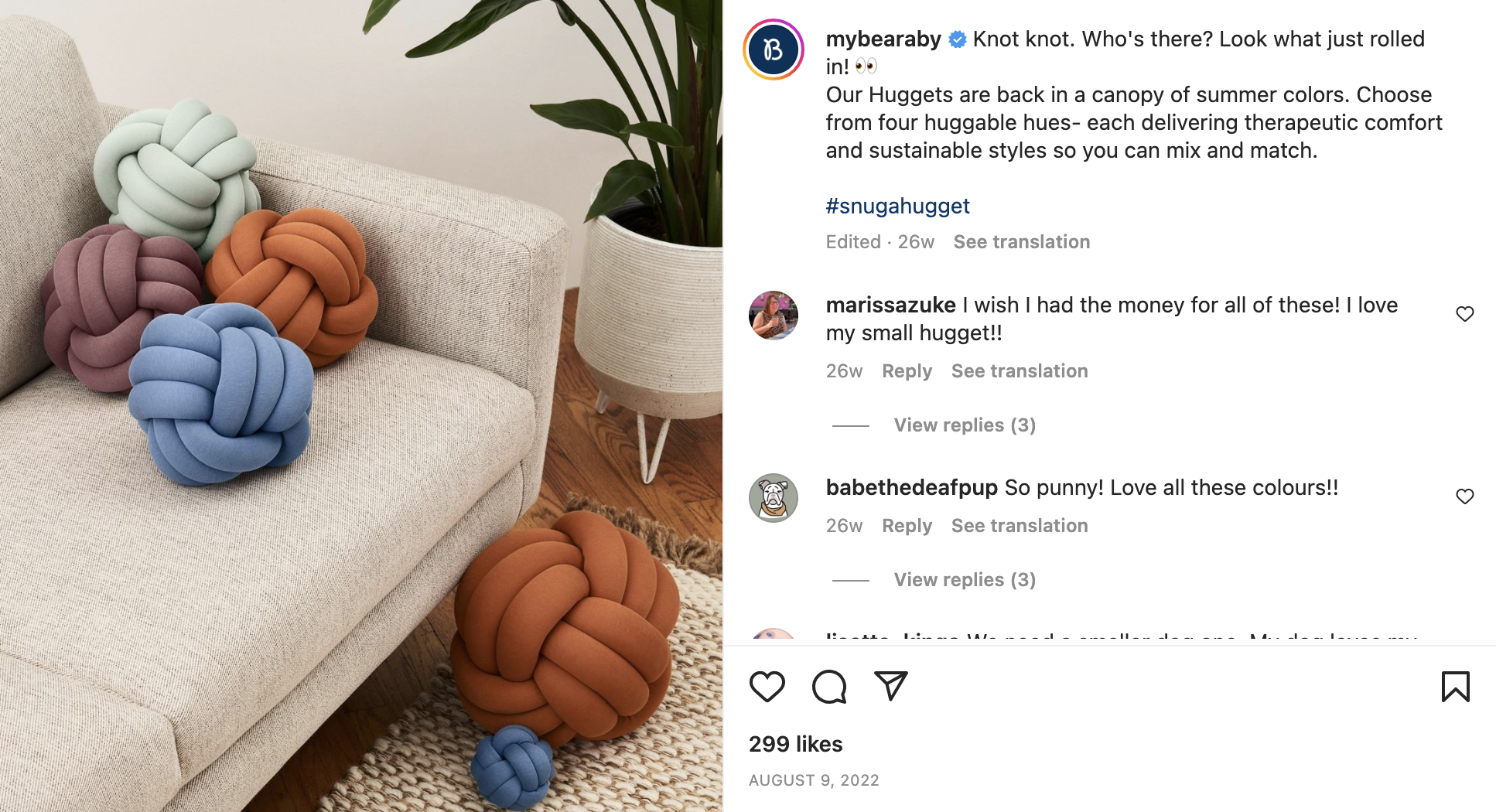 Bearaby Launches New Weighted Pillow Line