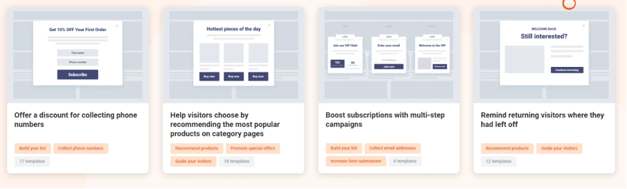 OptiMonk popup types and use cases