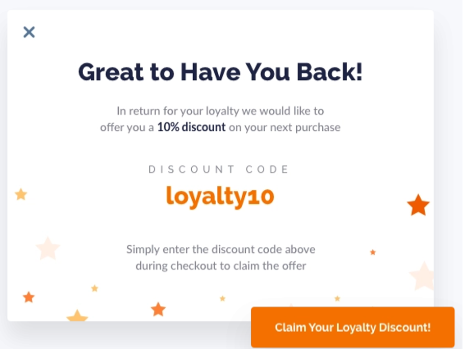 A Sleeknote loyalty campaign