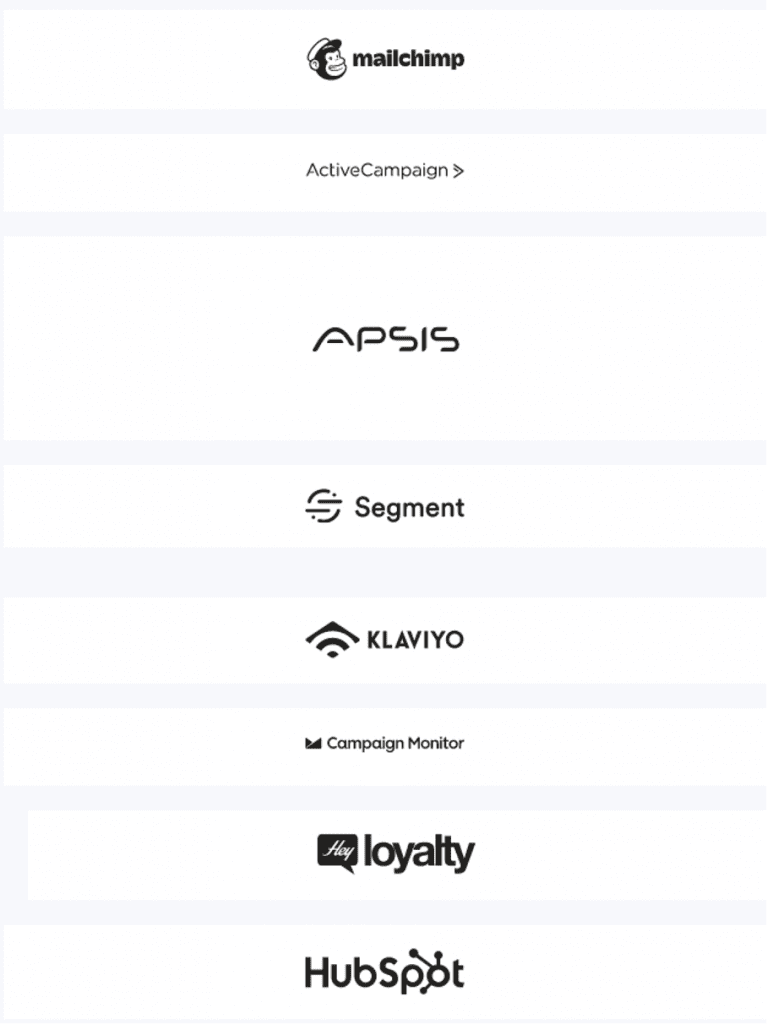 Some of Sleeknote’s integrations