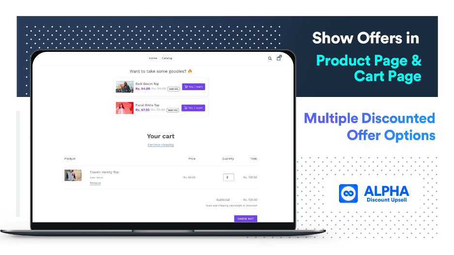 Boost sales with Alpha Cart Upsell and Cross-Sell Shopify upsell app