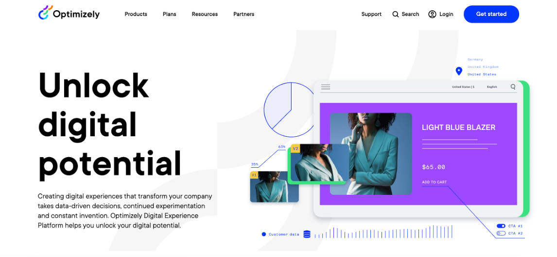 Optimizely, one of the best website personalization tools