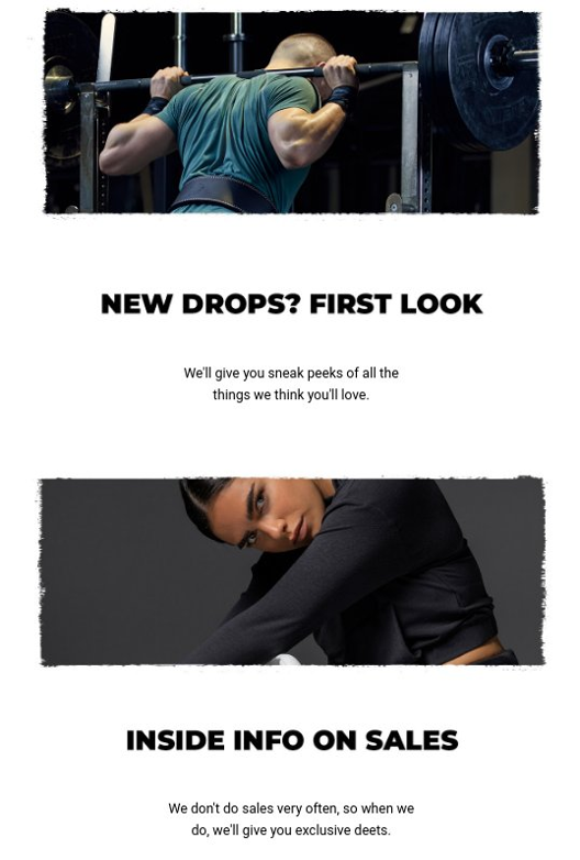 Gymshark welcome email