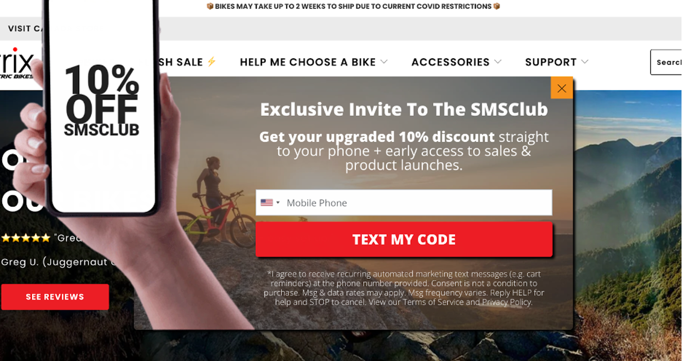 Biktrix's Trojan Horse pop-up third step collects phone number