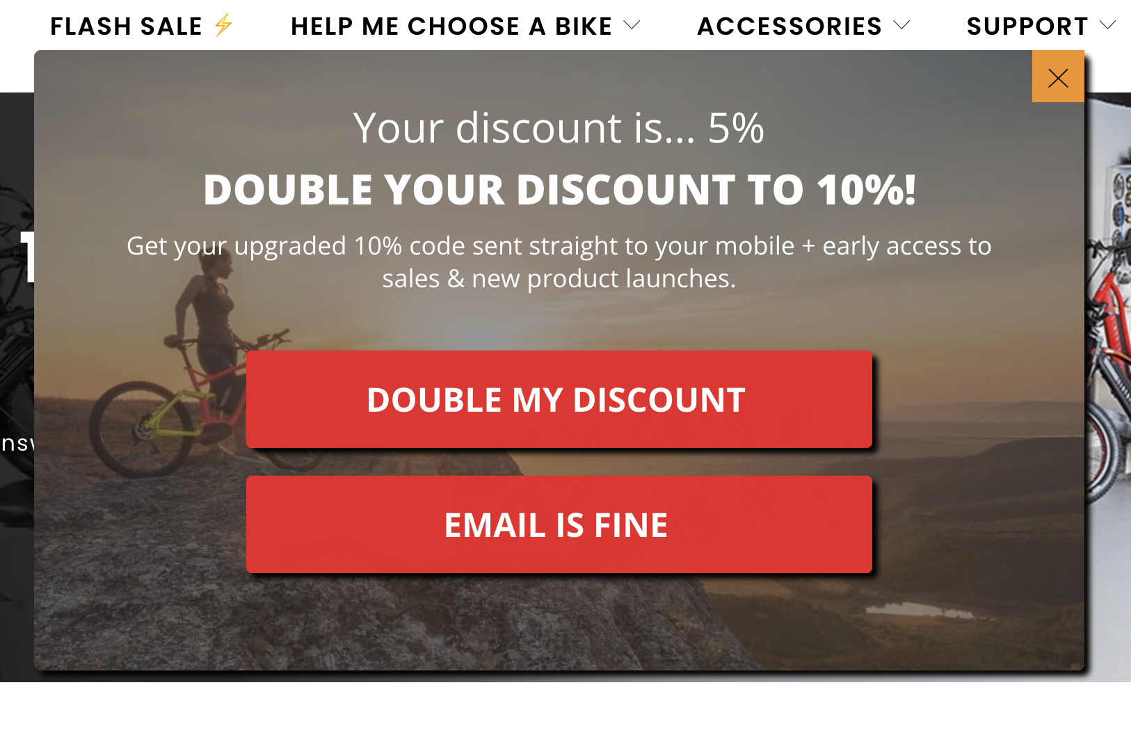 SMS marketing for ecommerce popup example