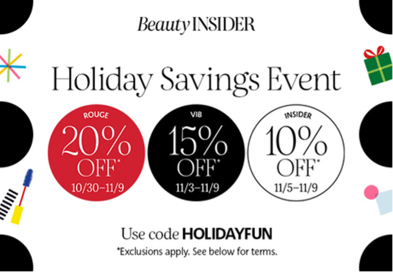 Sephora holiday shopping season savings event