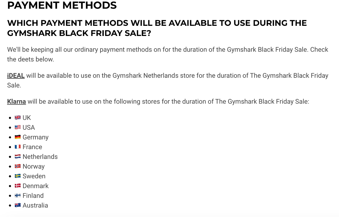 Gymshark Black Friday discount FAQ