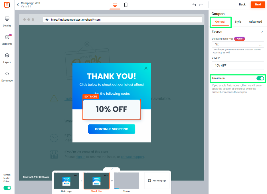 Use a coupon auto-redeem feature to boost conversion rates