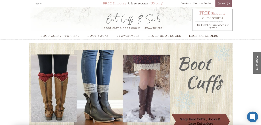 Boot Cuffs and Socks website