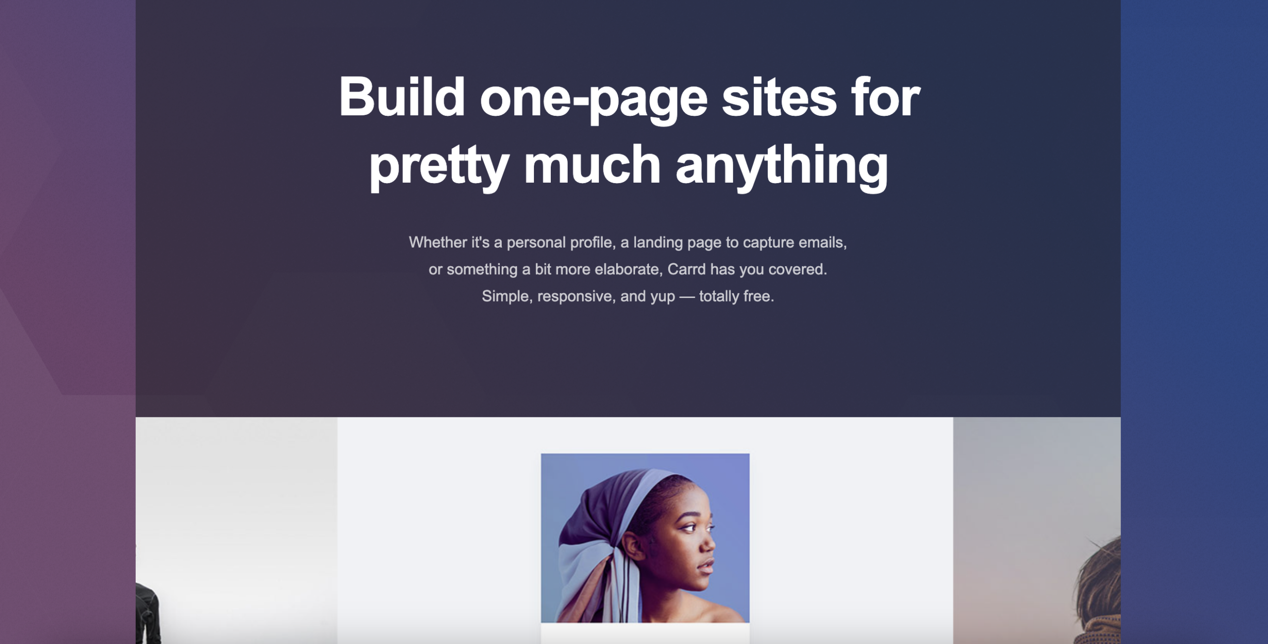 Carrd landing page builder