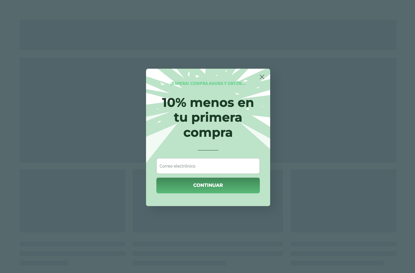 de popups de códigos de descuento