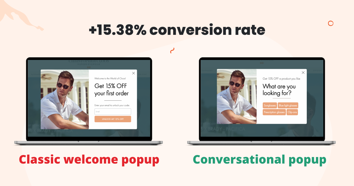 Classic welcome popup vs conversational popup