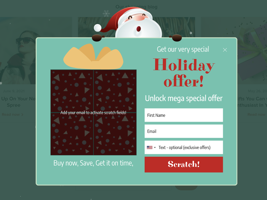 Skymall’s email list Christmas popup