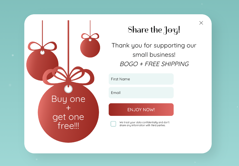 Spread A Little Hope and Joy’s buy one get one free Christmas popup