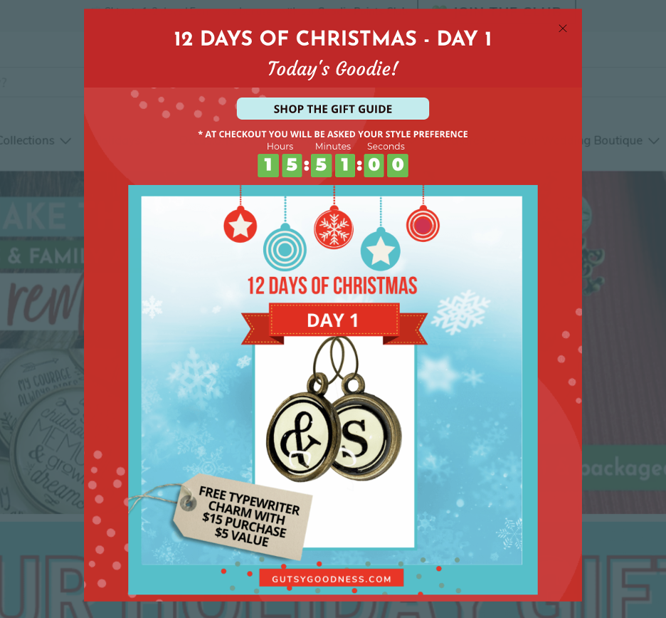 Gutsy Goodness’ 12 Days of Christmas popup campaign