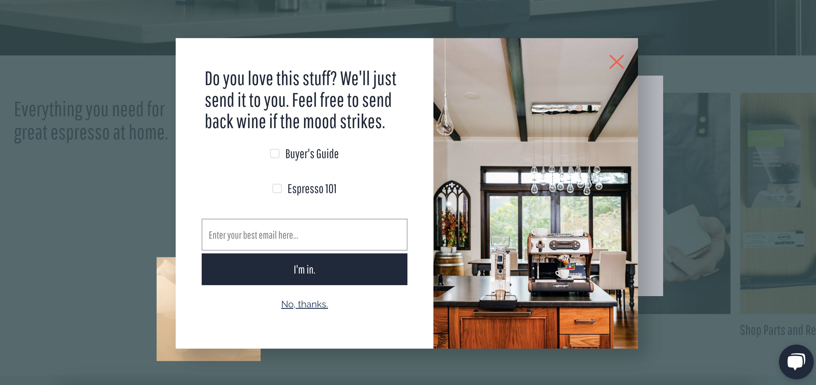 Clive Coffee's popup design is a great example of using an easy going copy