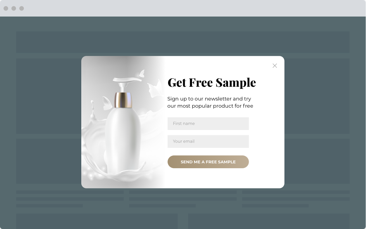 Use free samples to convince visitors to sign up